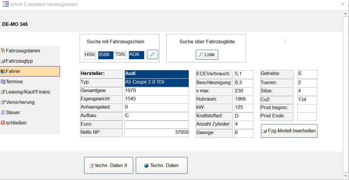 Fahrzeugtyp anlegen